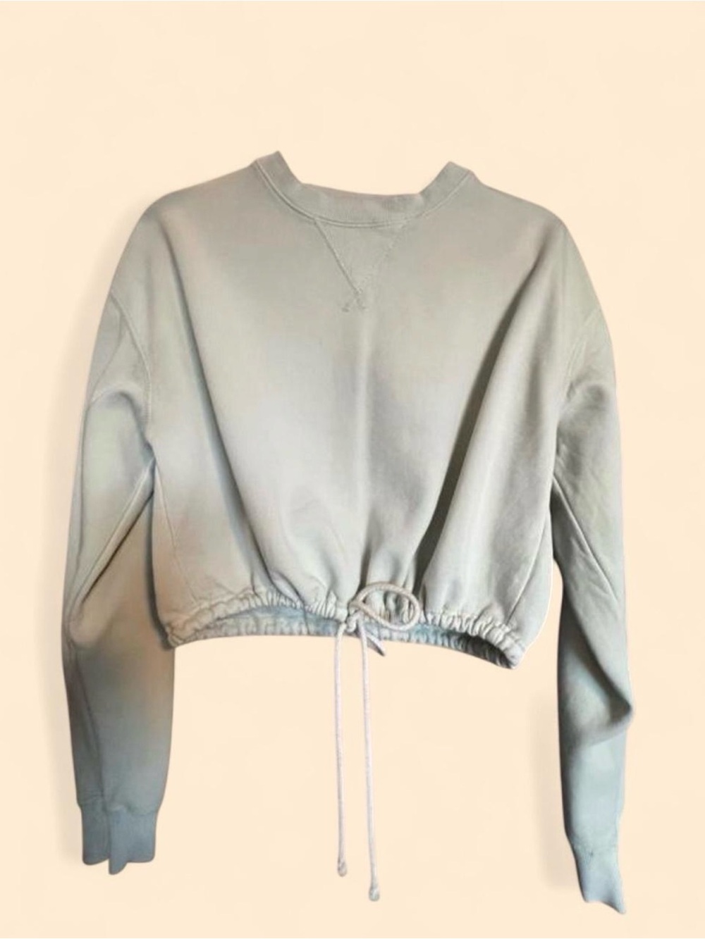 Pacsun Women's Cropped Drawstring Sweatshirt - Light Green